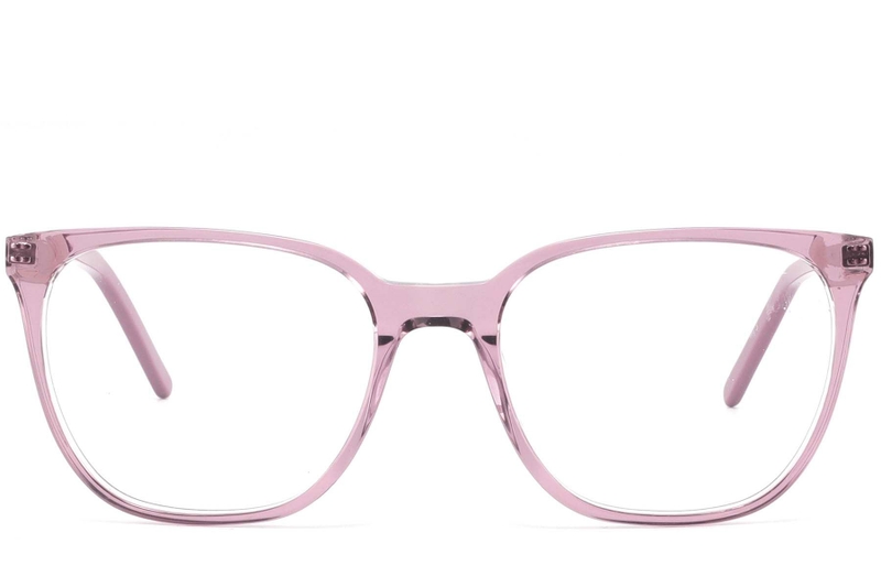 Rectangular Pink Acetate Glasses #BS2425-0893