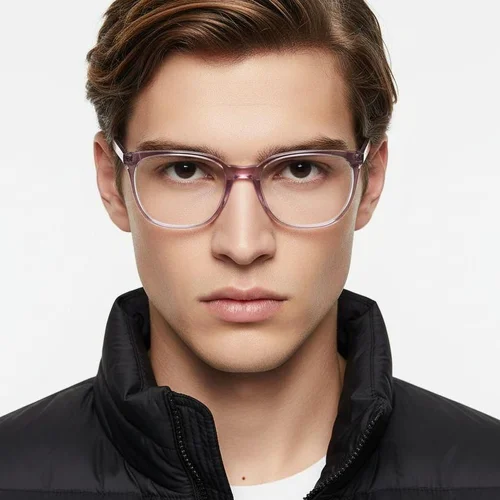 Lunettes rectangulaires en acétate rose #BS2425-0893