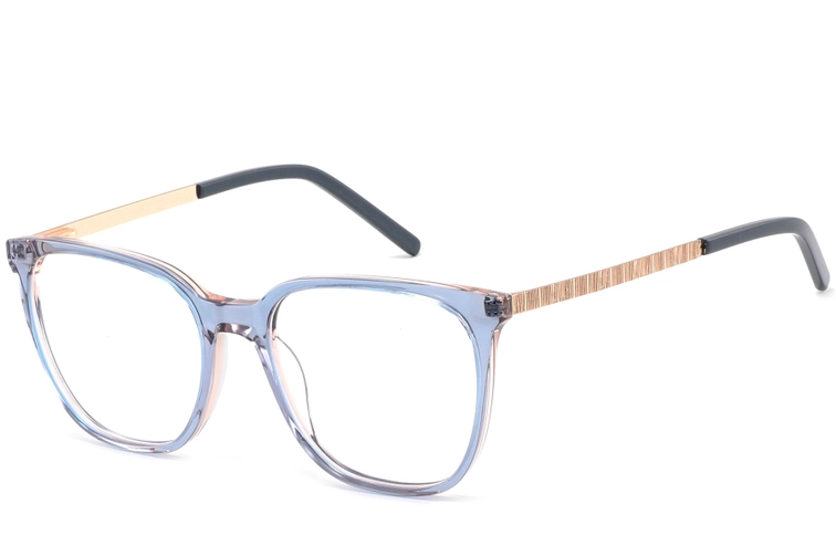 Lunettes rectangulaires en acétate bleu #BS2425-0894
