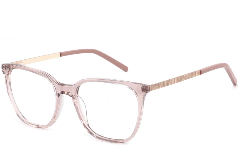 Rectangular Pink Acetate Glasses #BS2425-0895