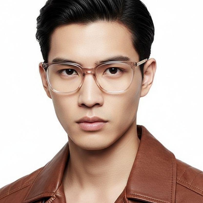 Rectangular Pink Acetate Glasses #BS2425-0895