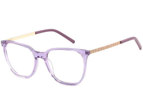 Rectangular Purple Acetate Glasses #BS2425-0896
