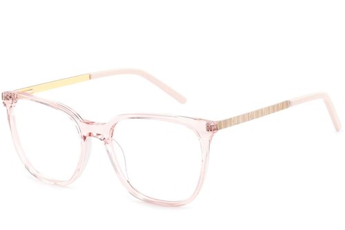 Lunettes rectangulaires en acétate rose #BS2425-0897