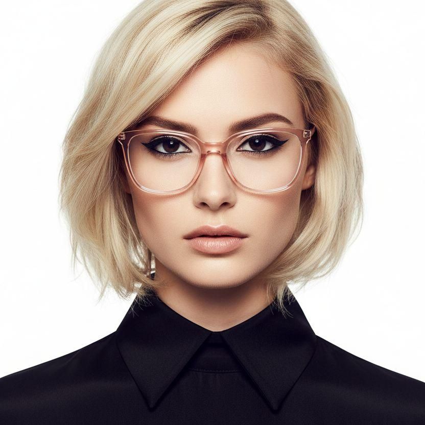 Gafas rectangulares de acetato rosa #BS2425-0897