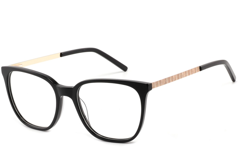 Rectangular Black Acetate Glasses #BS2425-0898