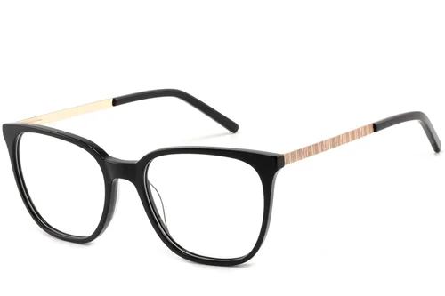 Lunettes rectangulaires en acétate noir #BS2425-0898