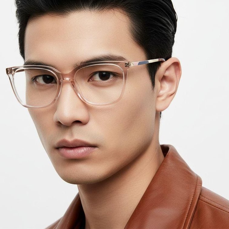 Rectangular Orange Acetate Glasses #BS2425-0924
