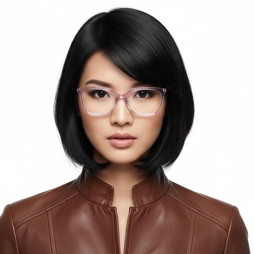 Rectangular Purple Acetate Glasses #BS2425-0925