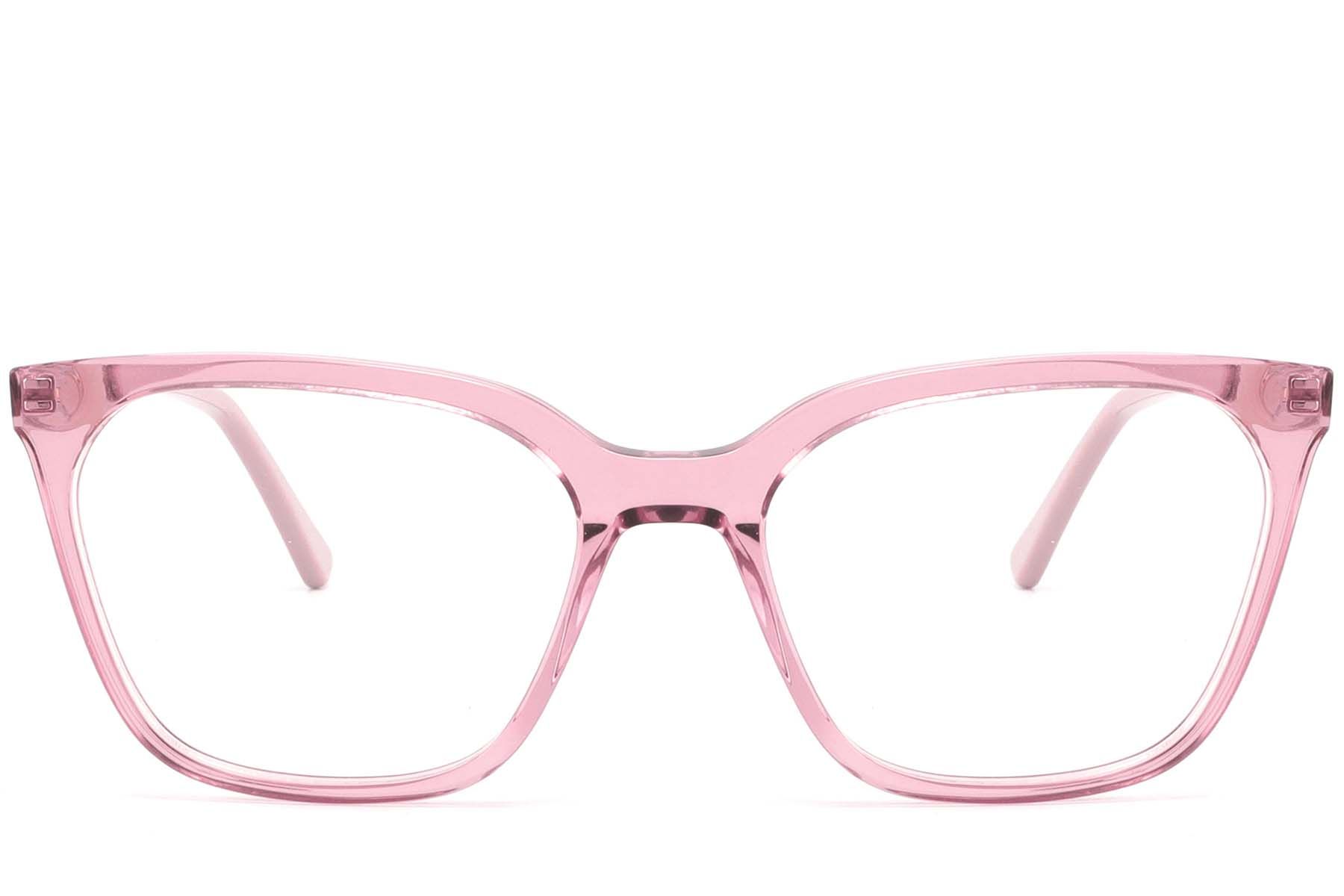 Rectangular Pink Acetate Glasses #BS2425-0926