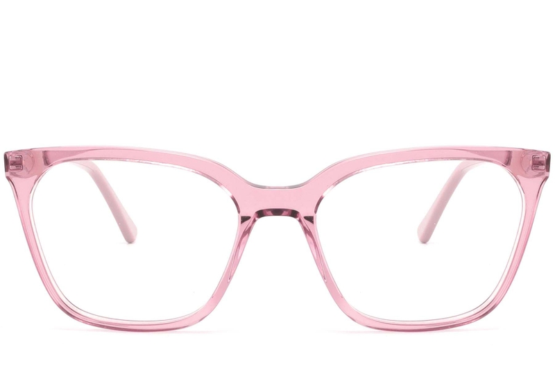 Rectangular Pink Acetate Glasses #BS2425-0926