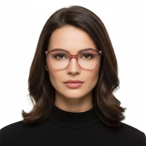 Lunettes rectangulaires en acétate rose #BS2425-0926