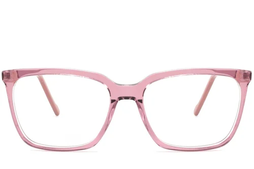Lunettes rectangulaires en acétate rose #BS2425-0947