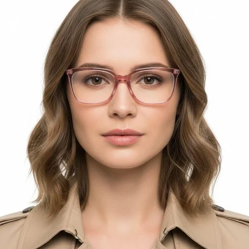 Lunettes rectangulaires en acétate rose #BS2425-0947