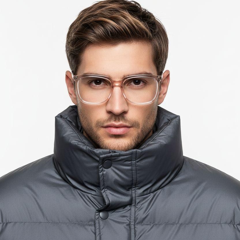 Rectangular Orange Acetate Glasses #BS2425-0948