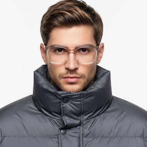 Rechteckige orangefarbene Acetatgläser #BS2425-0948