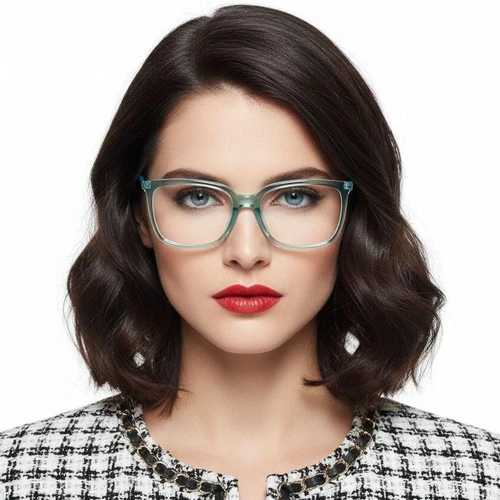 Rectangular Green Acetate Glasses #BS2425-0949