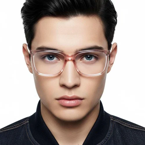 Lunettes rectangulaires en acétate rose #BS2425-0951
