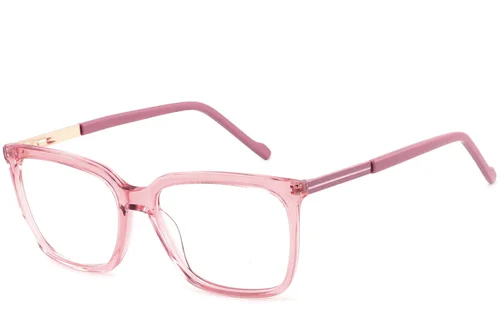 Lunettes rectangulaires en acétate rose #BS2425-0952