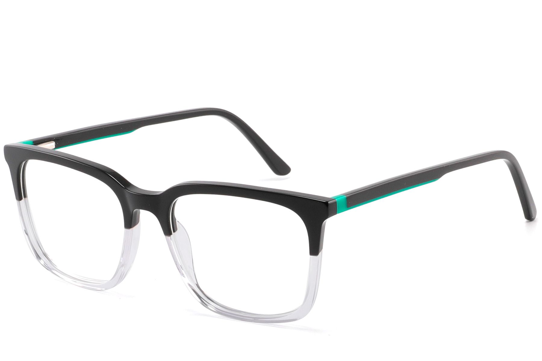 Rectangular Black Acetate Glasses #BS2425-0953