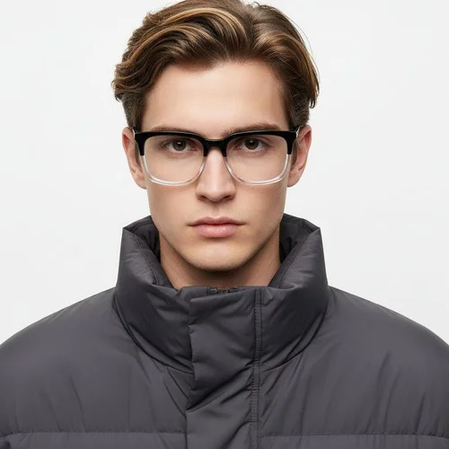 Lunettes rectangulaires en acétate noir #BS2425-0953