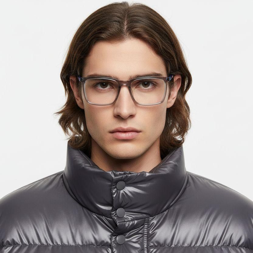 Gafas rectangulares de acetato gris #BS2425-0958