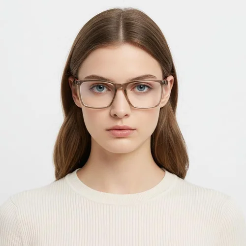 Lunettes rectangulaires en acétate brun #BS2425-0960