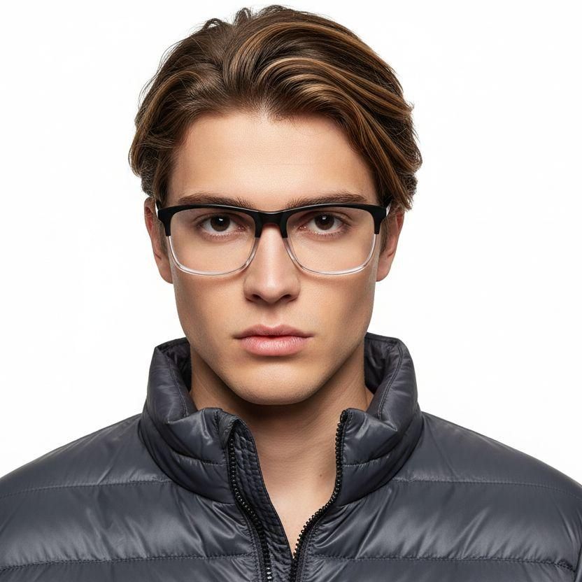 Gafas rectangulares de acetato negro #BS2425-0967