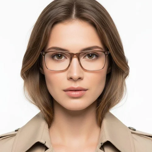 Lunettes rectangulaires en acétate brun #BS2425-0970