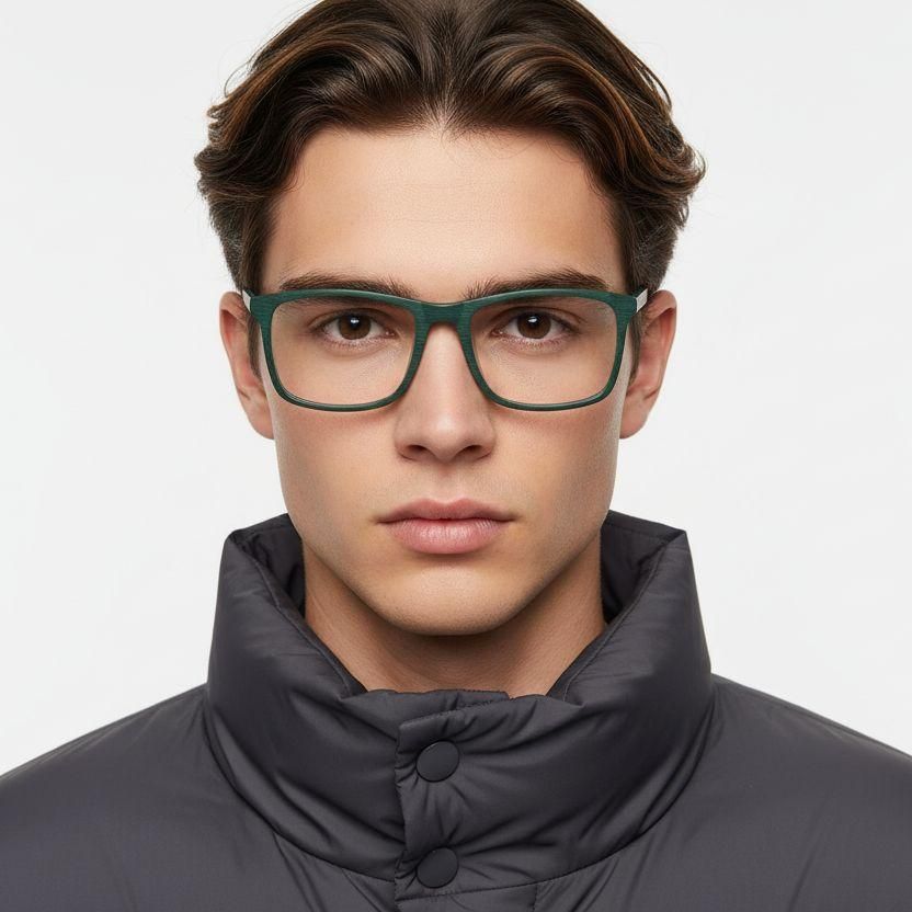 Rectangular Black Acetate Glasses #BS2425-0972