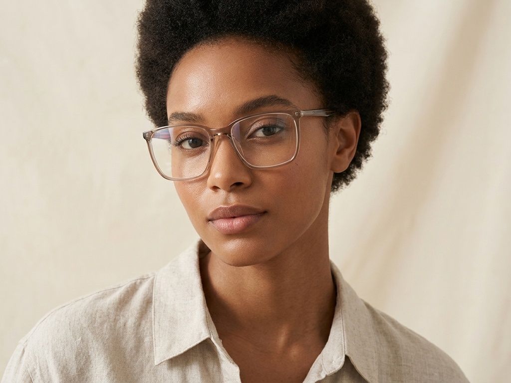 Rectangular Brown Acetate Glasses #BS2425-0976