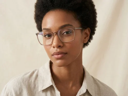 Lunettes rectangulaires en acétate brun #BS2425-0976
