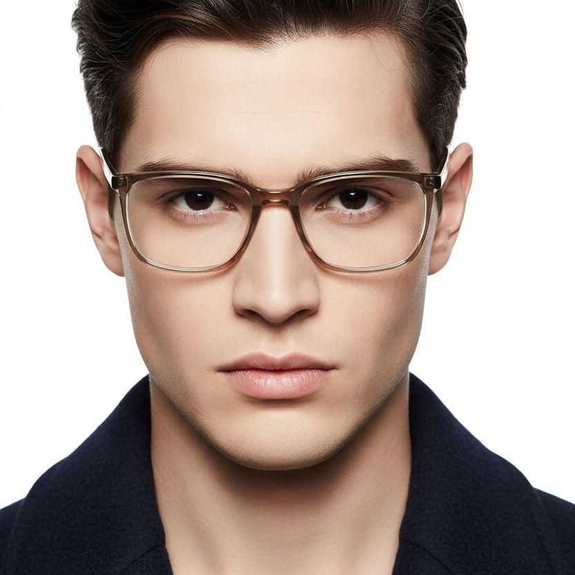 Rectangular Brown Acetate Glasses #BS2425-0976