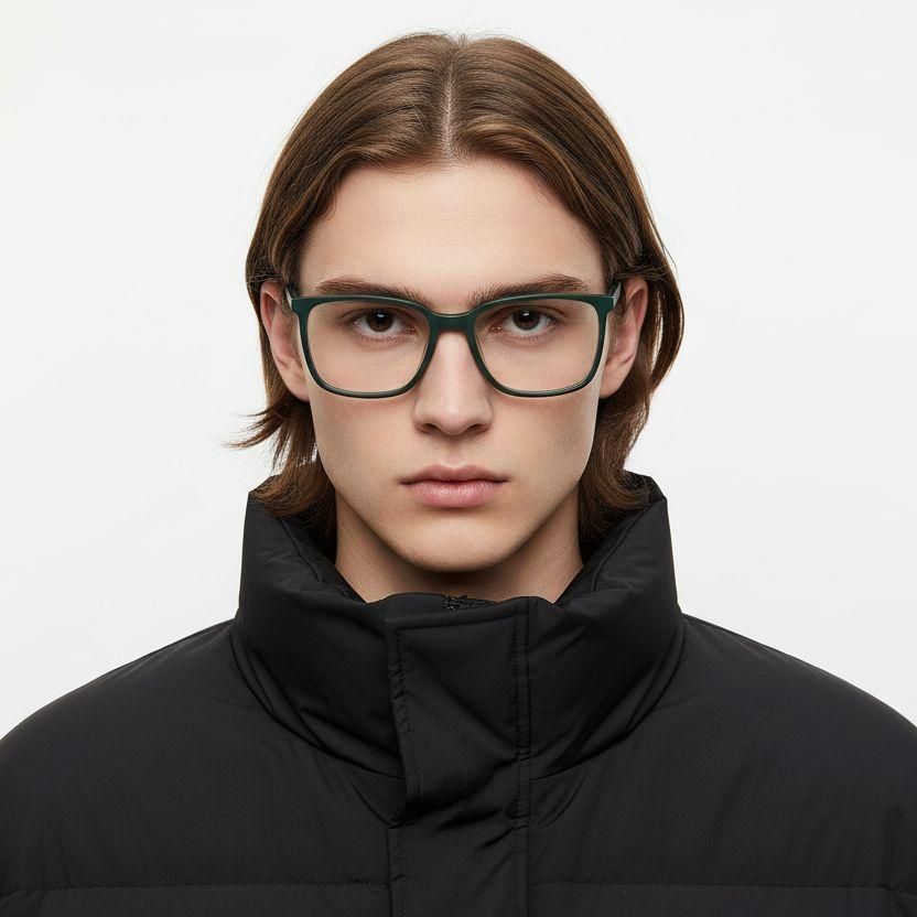 Rectangular Black Acetate Glasses #BS2425-0978