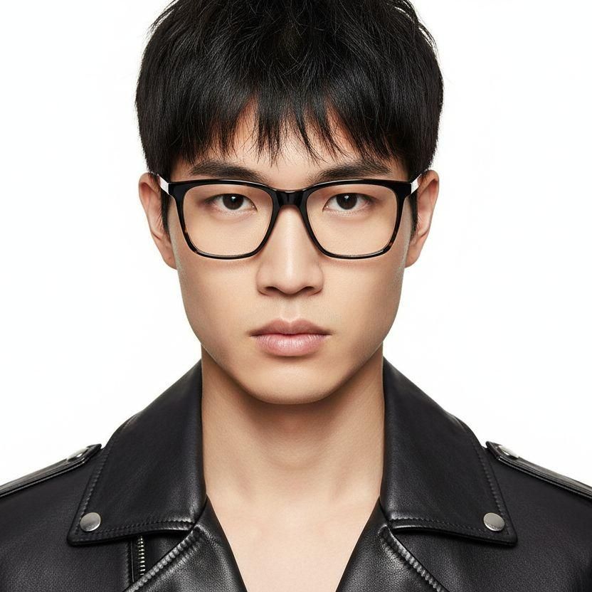 Rectangular Tortoiseshell Acetate Glasses #BS2425-0981