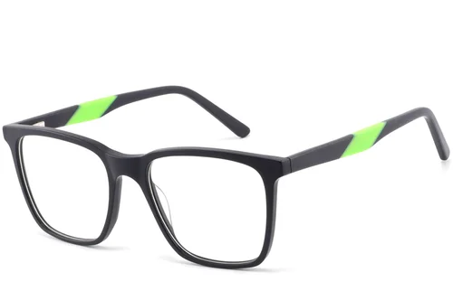 Lunettes rectangulaires en acétate noir #BS2425-0983