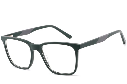 Rectangular Green Acetate Glasses #BS2425-0984