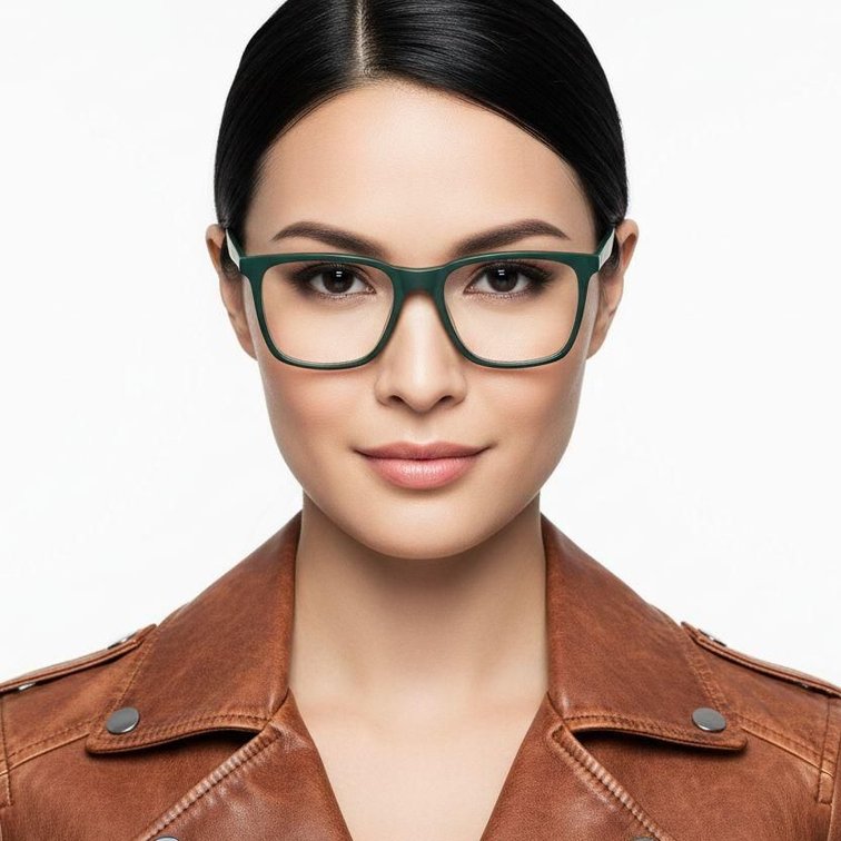 Gafas rectangulares de acetato verde #BS2425-0984