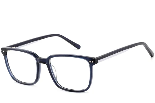 Lunettes rectangulaires en acétate bleu #BS2425-0990