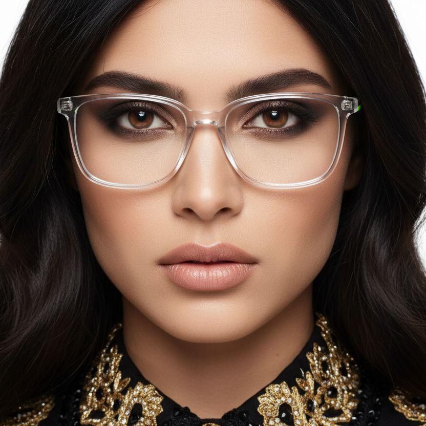 Rectangular Transparent Acetate Glasses #BS2425-0991
