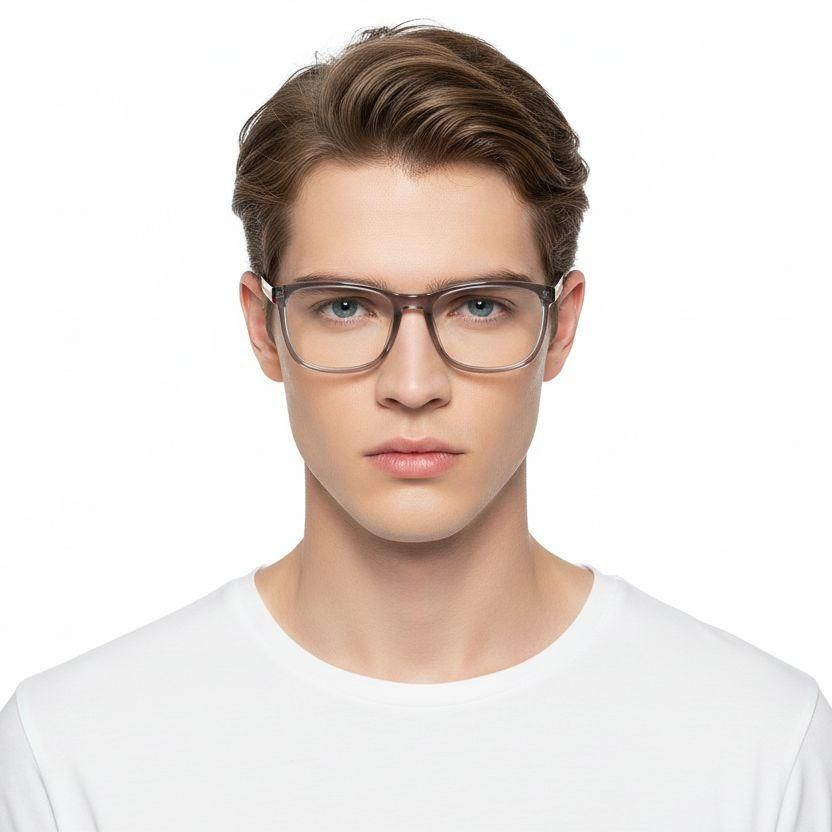 Rectangular Gray Acetate Glasses #BS2425-0993