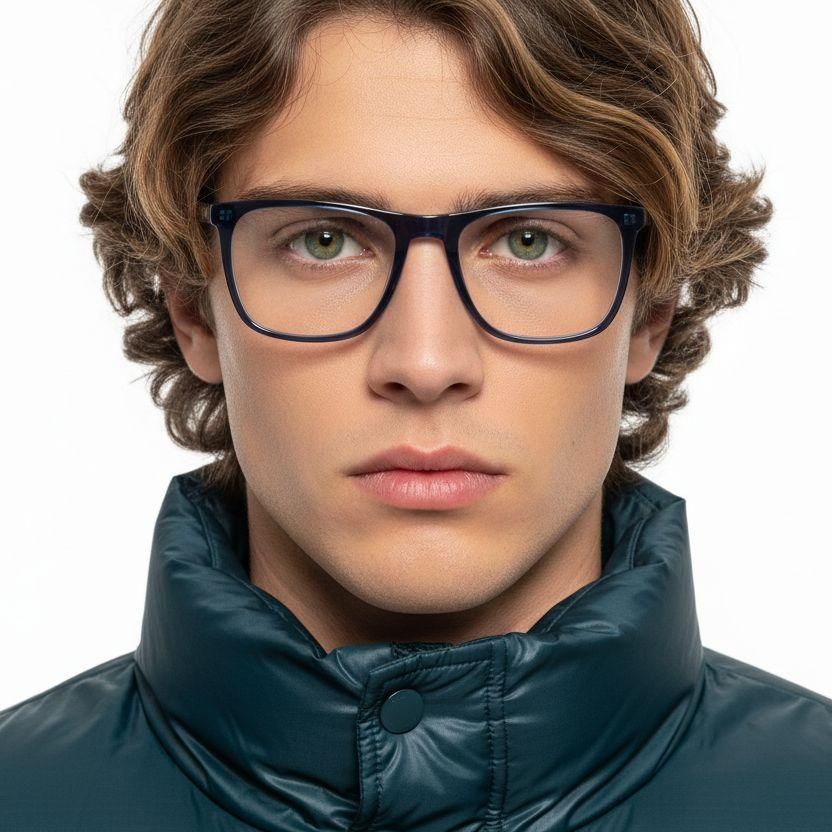 Rectangular Blue Acetate Glasses #BS2425-1000