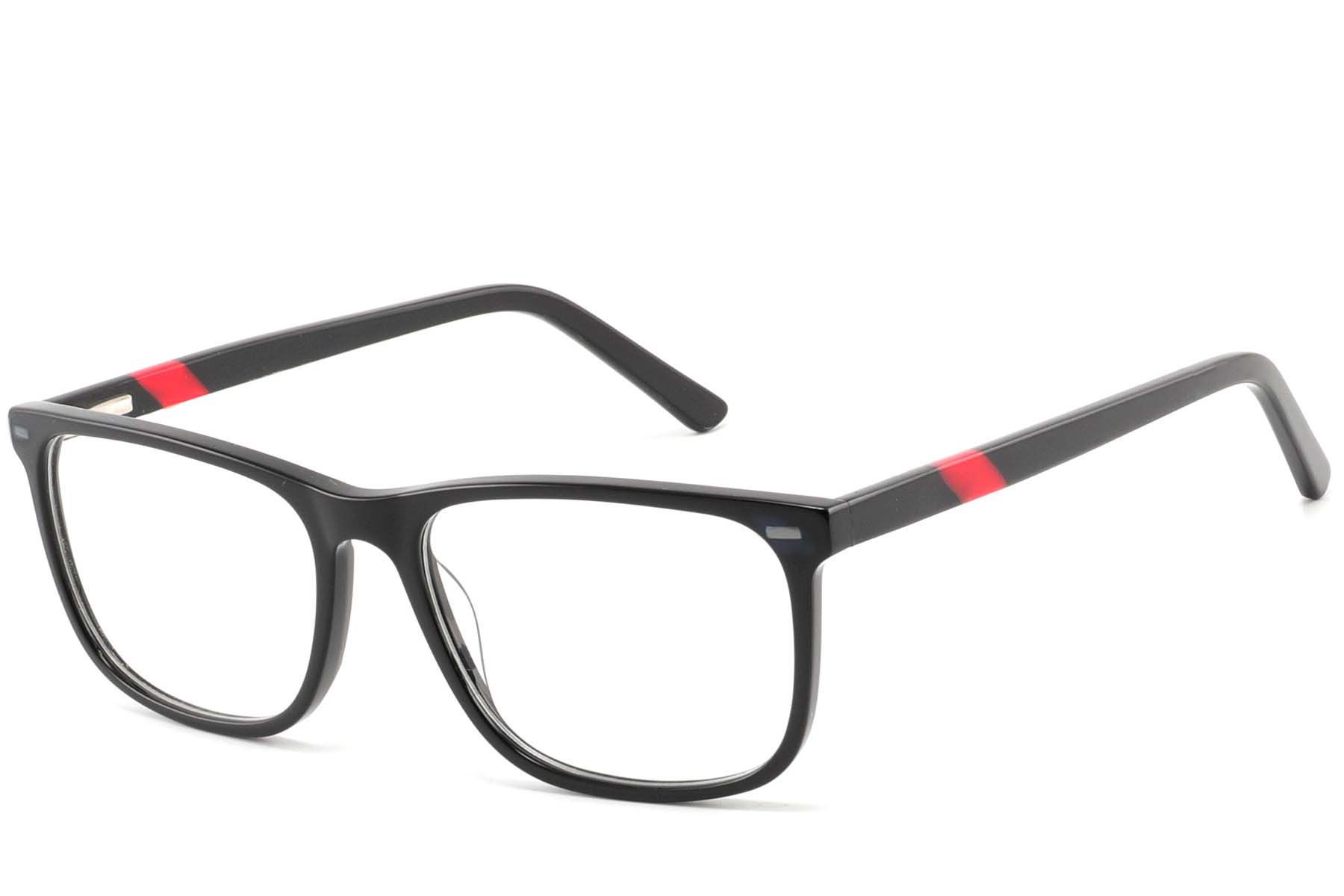 Rectangular Black Acetate Glasses #BS2425-1002