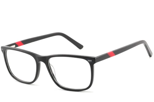 Lunettes rectangulaires en acétate noir #BS2425-1002