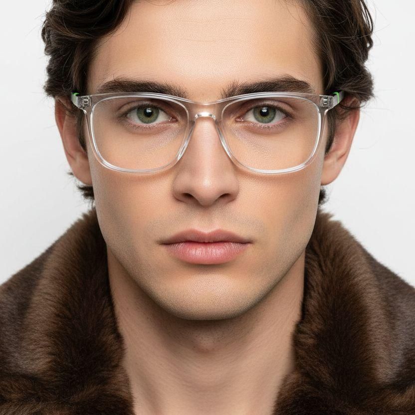 Rectangular Transparent Acetate Glasses #BS2425-1005