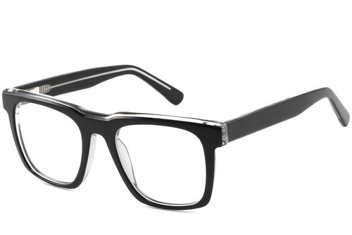 Lunettes rectangulaires en acétate noir #BS2425-1011