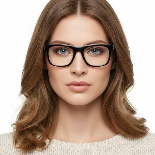 Lunettes rectangulaires en acétate noir #BS2425-1011