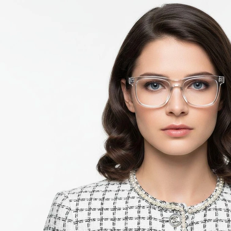Rectangular Transparent Acetate Glasses #BS2425-1012