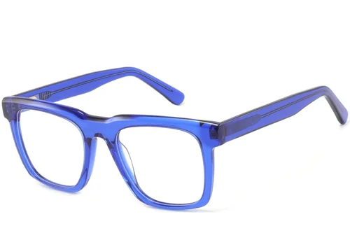 Lunettes rectangulaires en acétate bleu #BS2425-1014