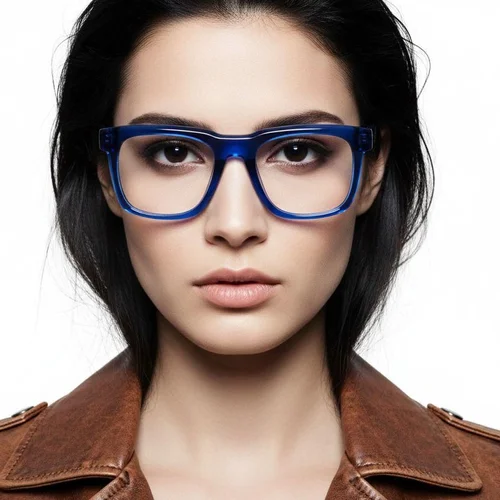 Lunettes rectangulaires en acétate bleu #BS2425-1014