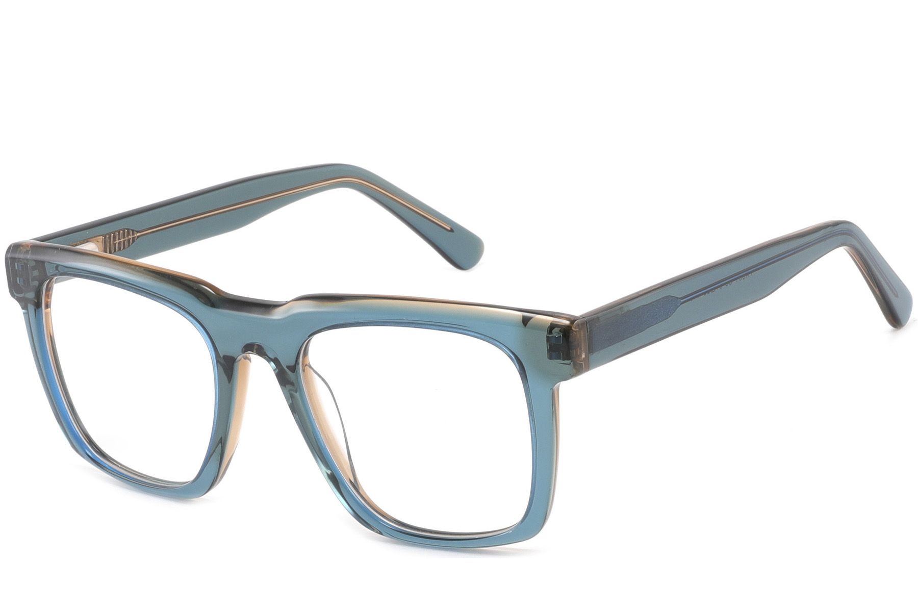 Rectangular Green Acetate Glasses #BS2425-1015